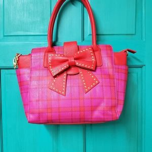 Brandnew, pink and red, Betsey Johnson, purse.
